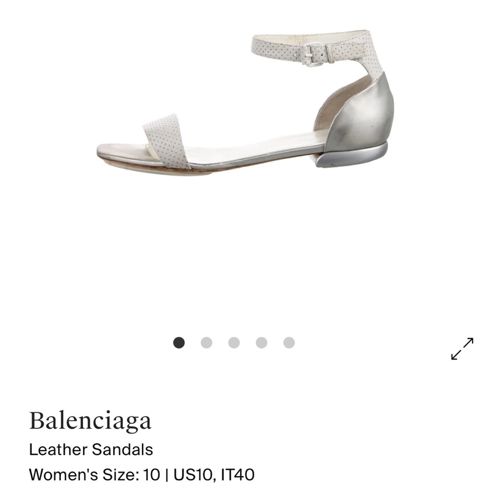 Balenciaga Silver and Cream Sandals